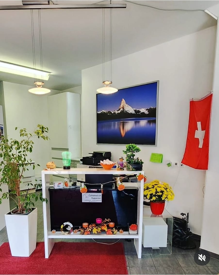 Empfangsbereich mit Schweizer Ambiente