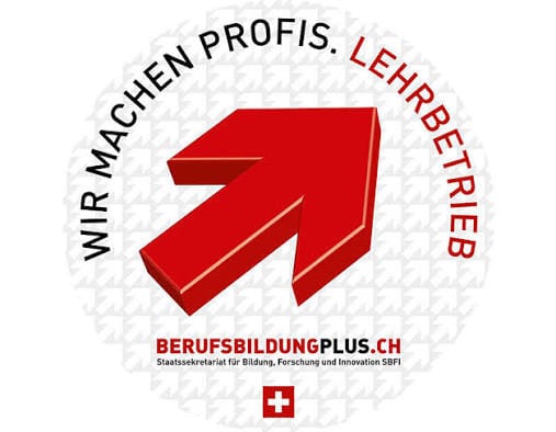 Auszeichnung „Wir machen Profis“ – anerkannter Lehrbetrieb, berufsbildungplus.ch